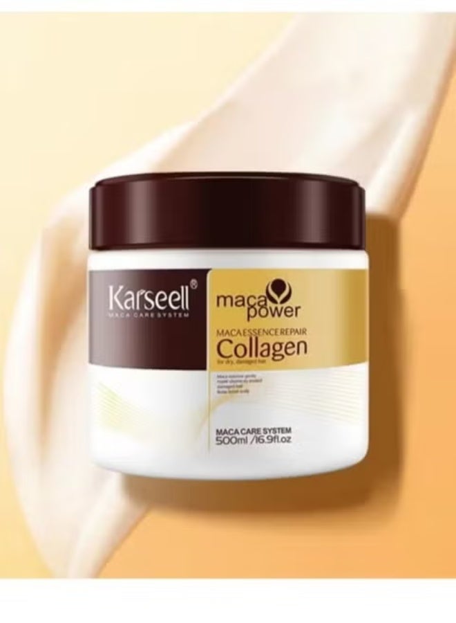 Karseell Collagen Hair Treatment Deep Repair Conditioning Argan Oil Collagen Hair Mask Essence for Dry Damaged Hair All Hair Types 16.90 oz 500ml - Image 4